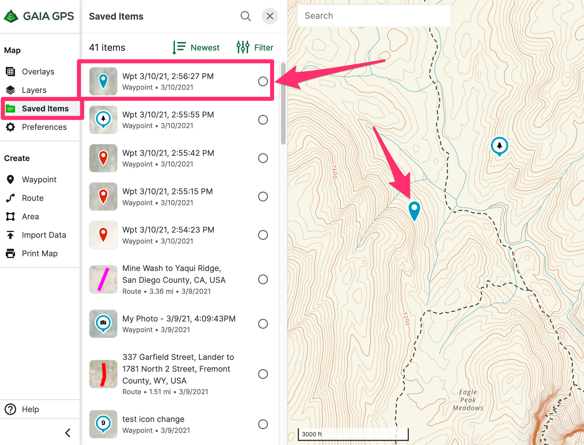 Share Tracks, Routes, Waypoints, Areas on gaiagps.com – Gaia GPS