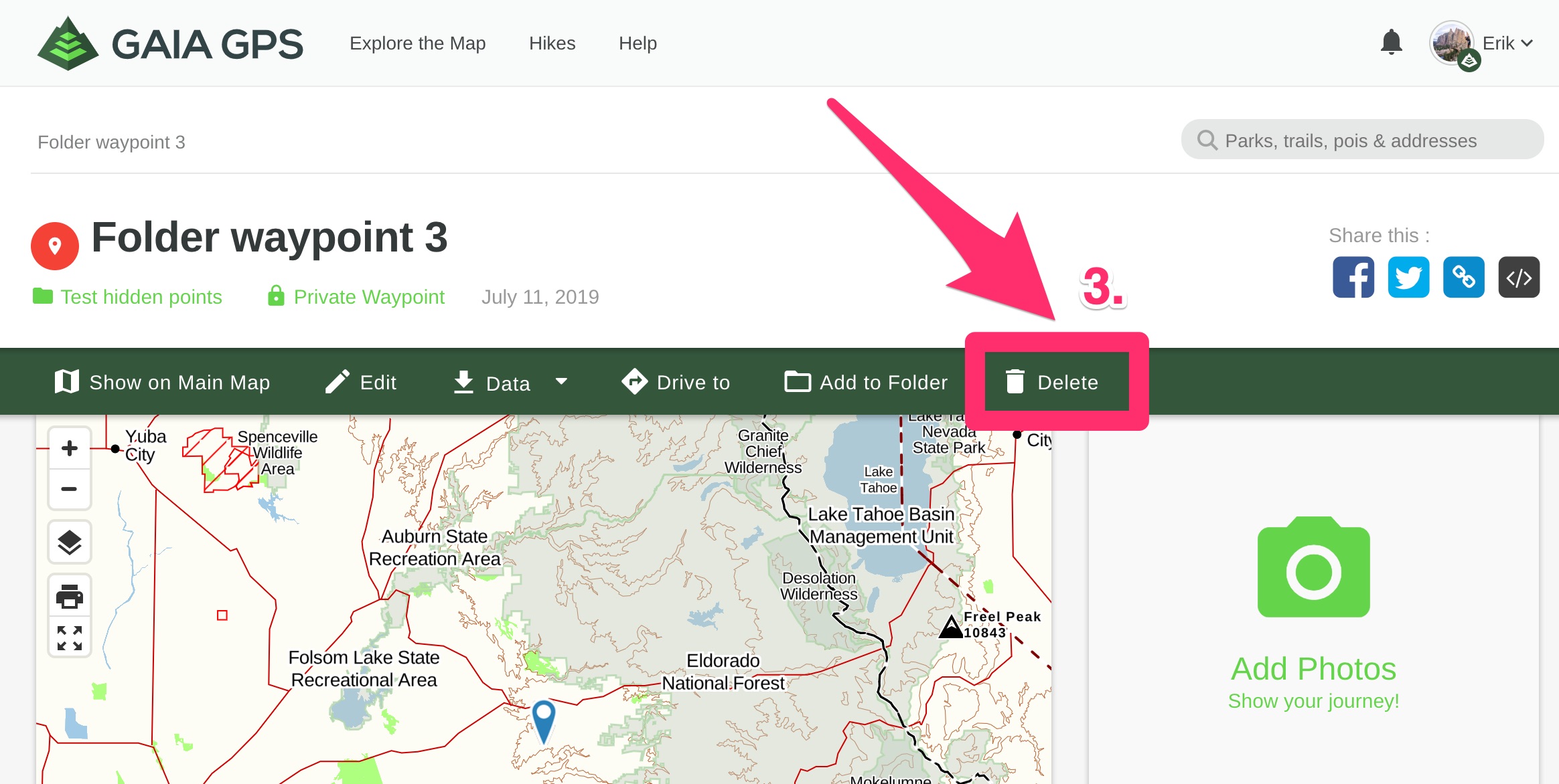 Deleting Data from Gaia GPS