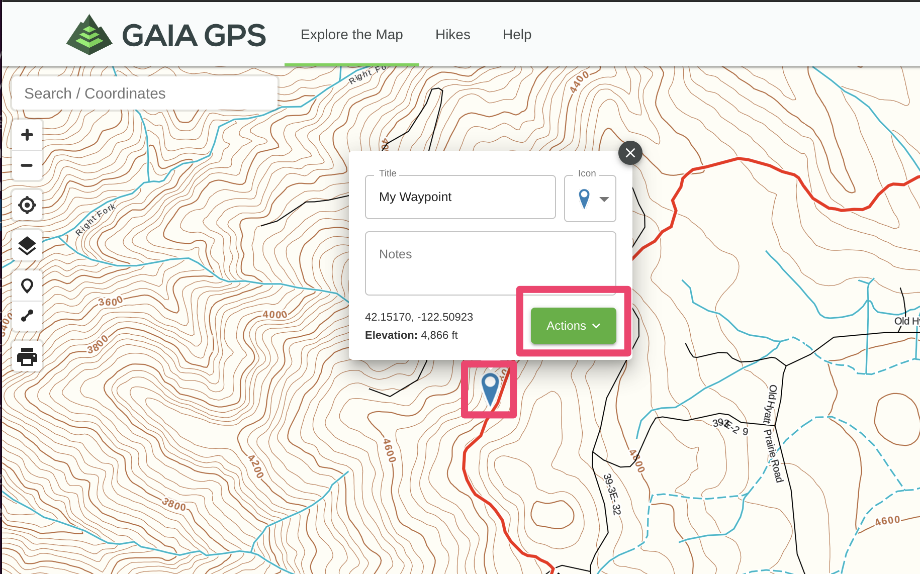 Edit Waypoints on Gaia GPS