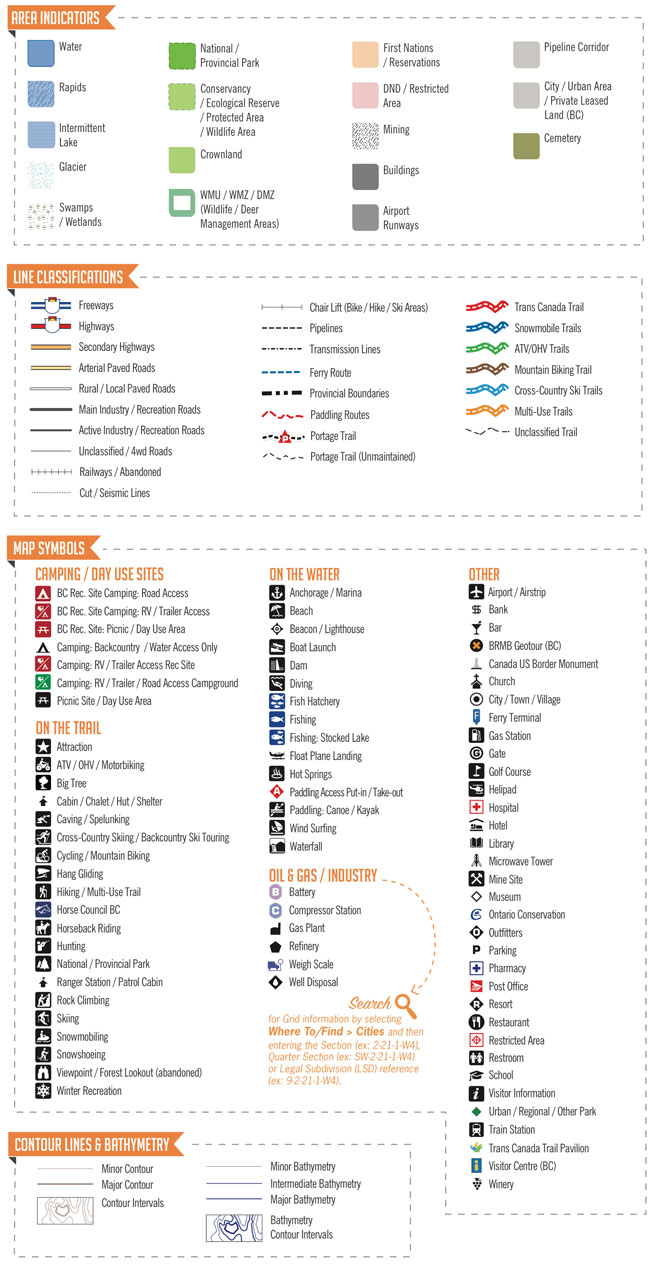 topographic map legend symbols