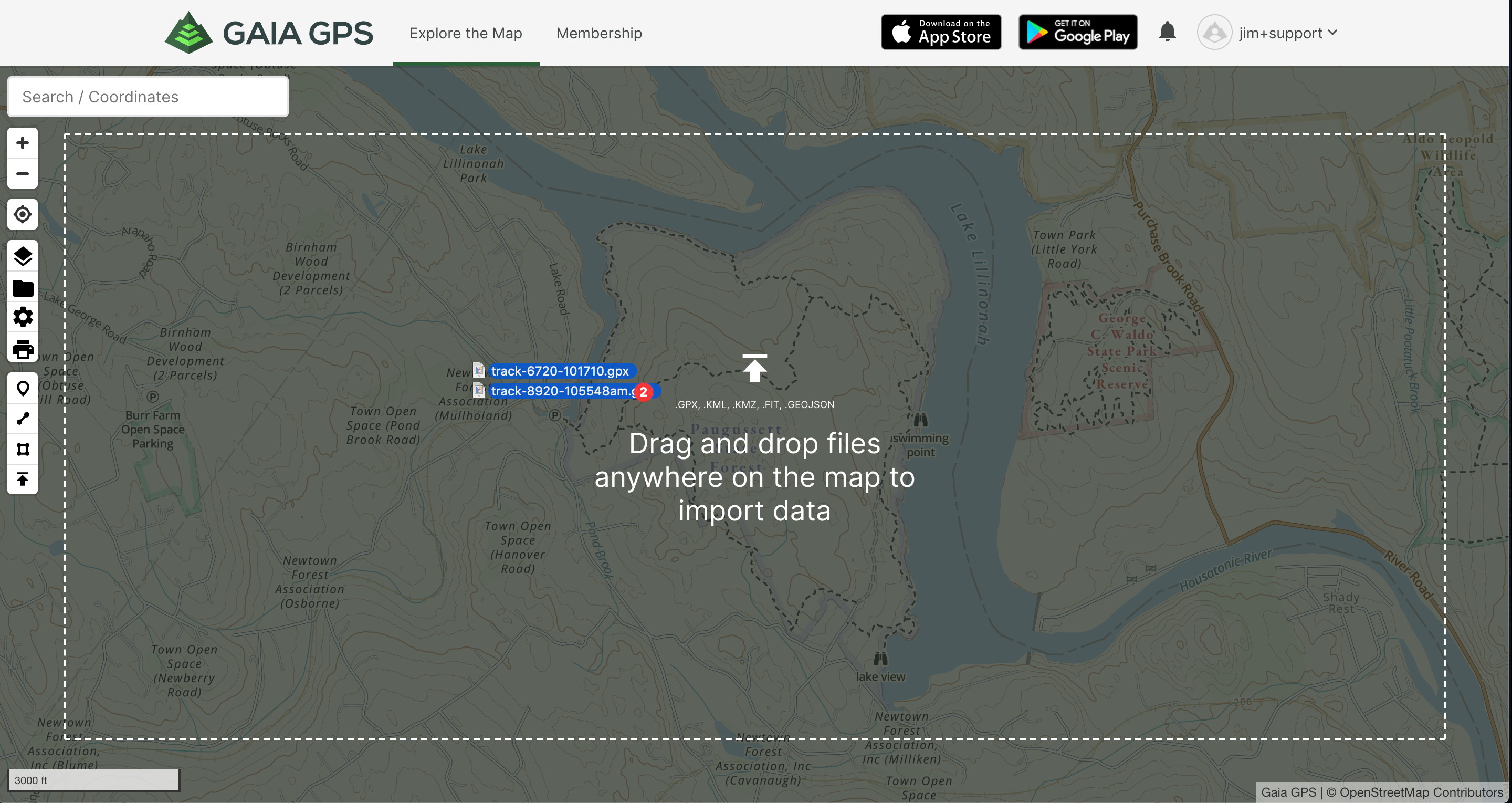 mytracks imports dont show map layer