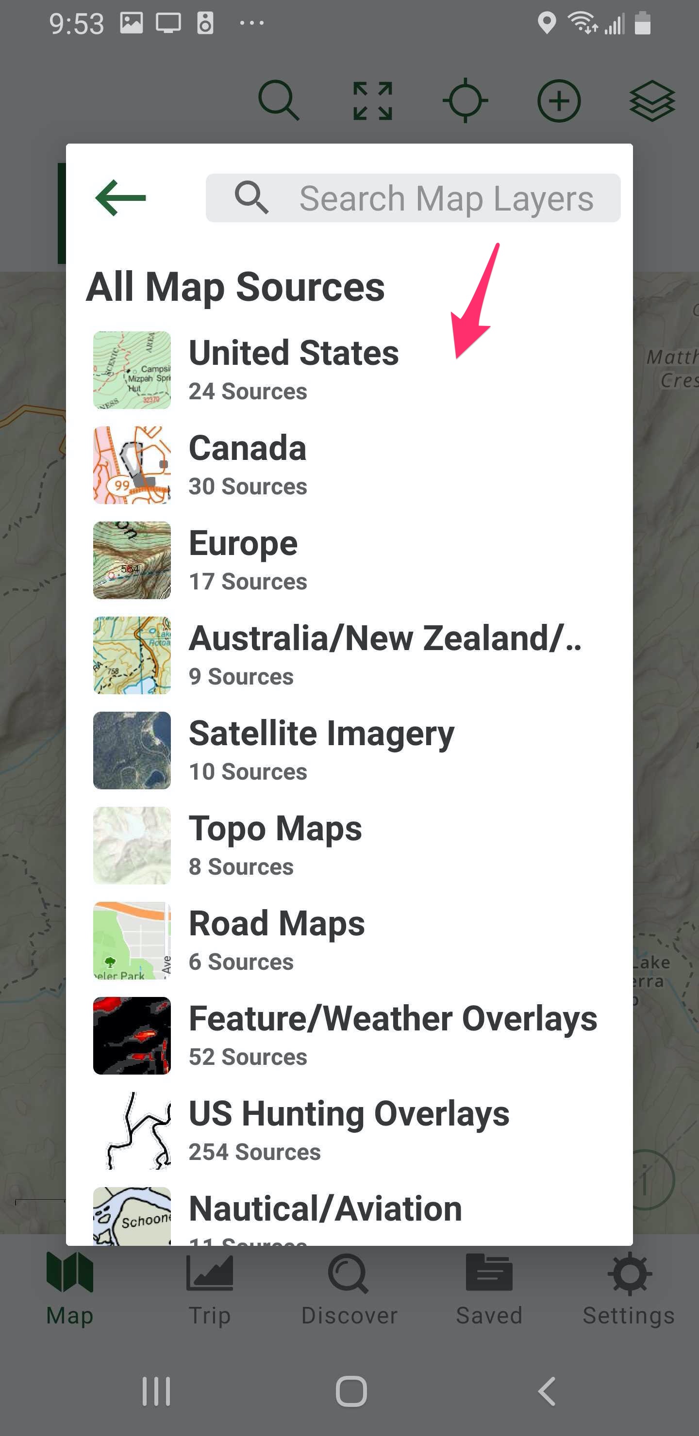 Map Sources App 